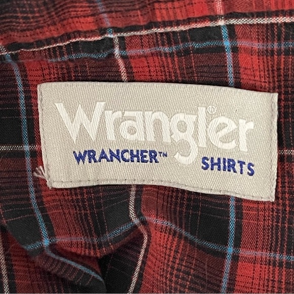 Wrangler Wrancher Mens XL Pearl Snap Western Plaid Shirt Cowboy Rodeo Workwear - Picture 9 of 9